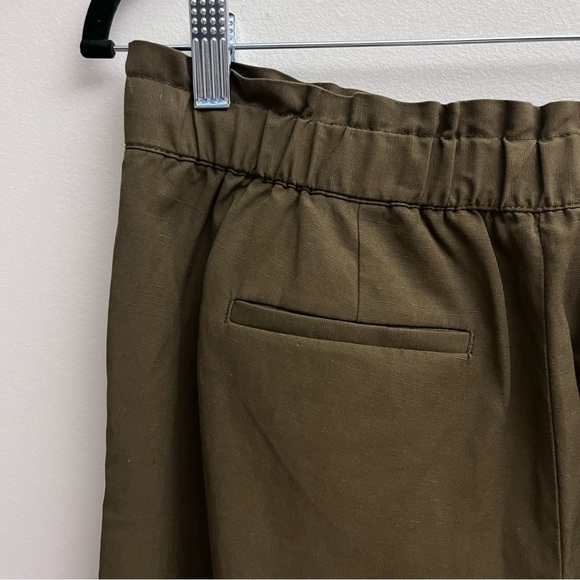 Talbots Green Linen Blend High Waisted Straight Leg Paper Bag Pants Size Small - Picture 10 of 10